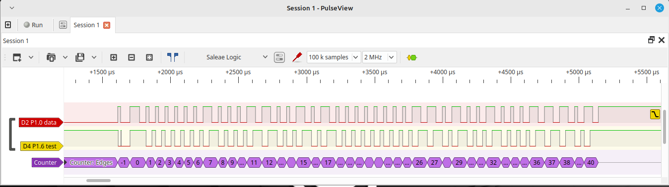 Example of data output of a good module in the freezer